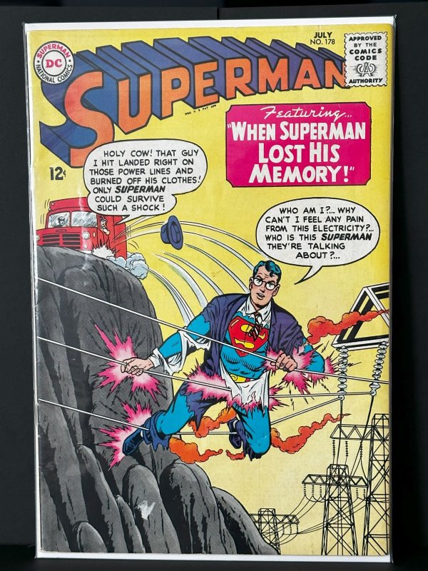 Superman #178 (DC Comics, 1965), raw, ungraded comic book — front cover