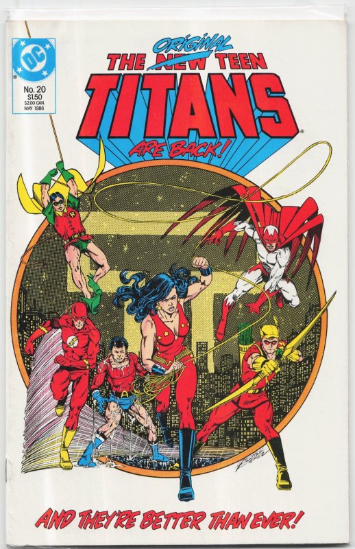 The New Teen Titans #20 (DC Comics, 1986), raw, ungraded comic book — front cover