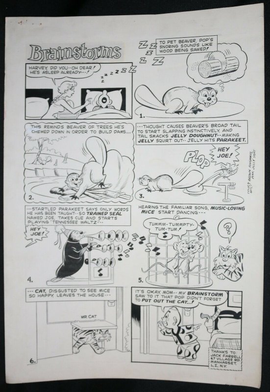 Brainstorms p.6 - LA - Funny Animals - 1950s art by Dan DeCarlo, raw, ungraded comic book — front cover