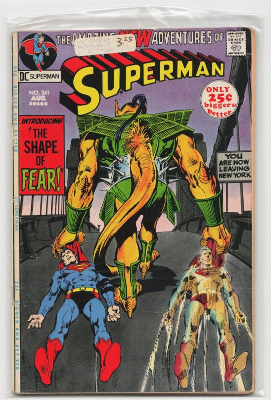 Superman #241 (DC Comics, 1971), raw, ungraded comic book — front cover
