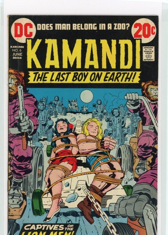 Kamandi: The Last Boy on Earth! #6 (DC Comics, 1973), raw comic book in FN- 5.5 condition — front cover