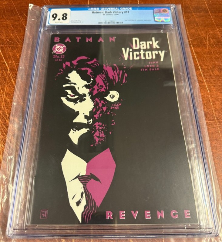 Batman Dark Victory #12 (DC Comics, 2000), CGC 9.8 graded comic book, Universal Blue label — front cover in its holder