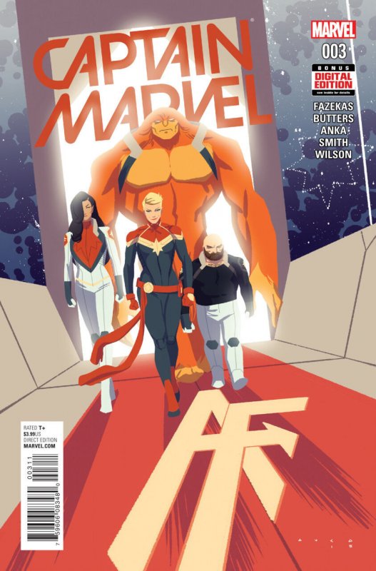 Captain Marvel #3 (Marvel Comics, 2016), raw comic book in VF/NM condition — front cover
