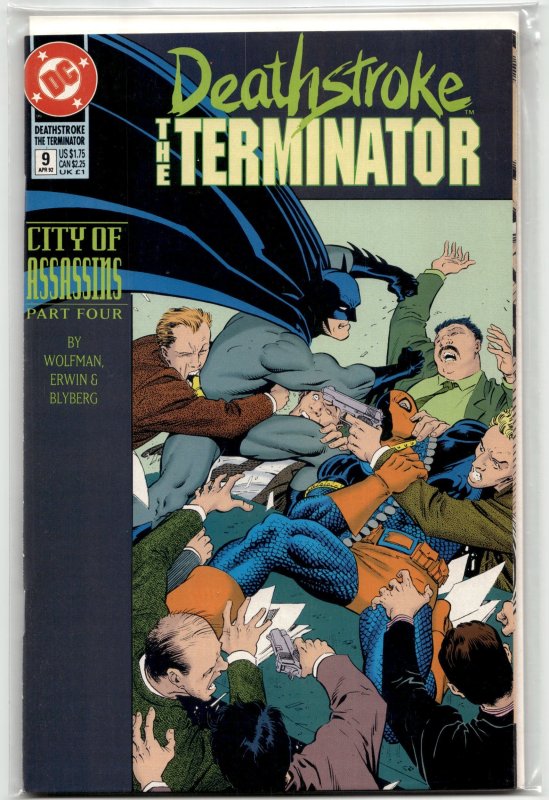 Deathstroke the Terminator #9 (DC Comics, 1992), raw, ungraded comic book — front cover