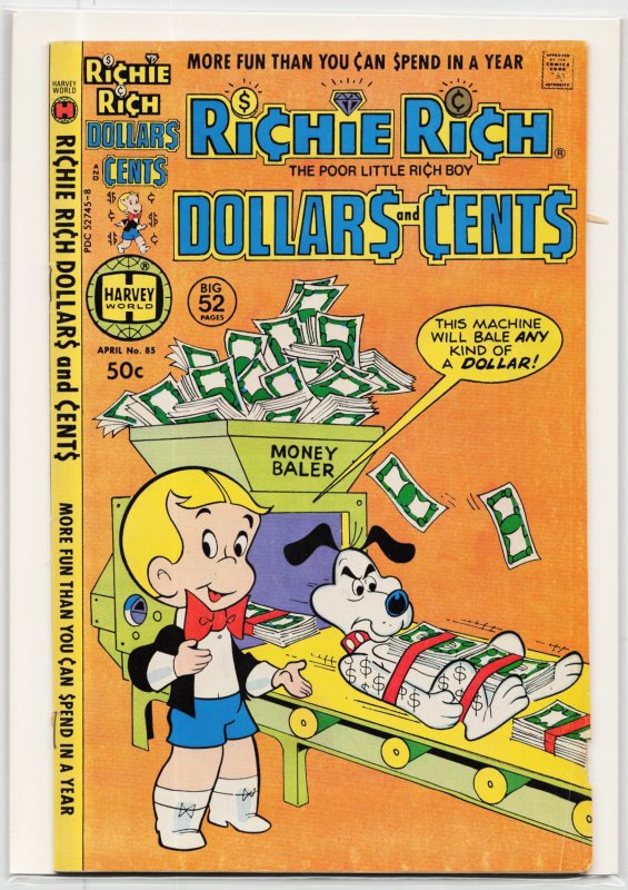 Richie Rich Dollars and Cents #85 (Harvey Comics, 1978), raw, ungraded comic book — front cover