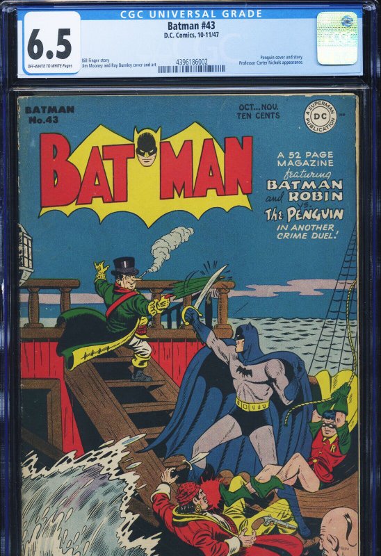 Batman #43 (DC Comics, 2018), CGC 6.5 graded comic book, Universal Blue label — front cover in its holder