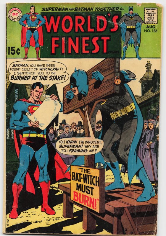 World's Finest Comics #186 (DC Comics, 1969), raw, ungraded comic book — front cover