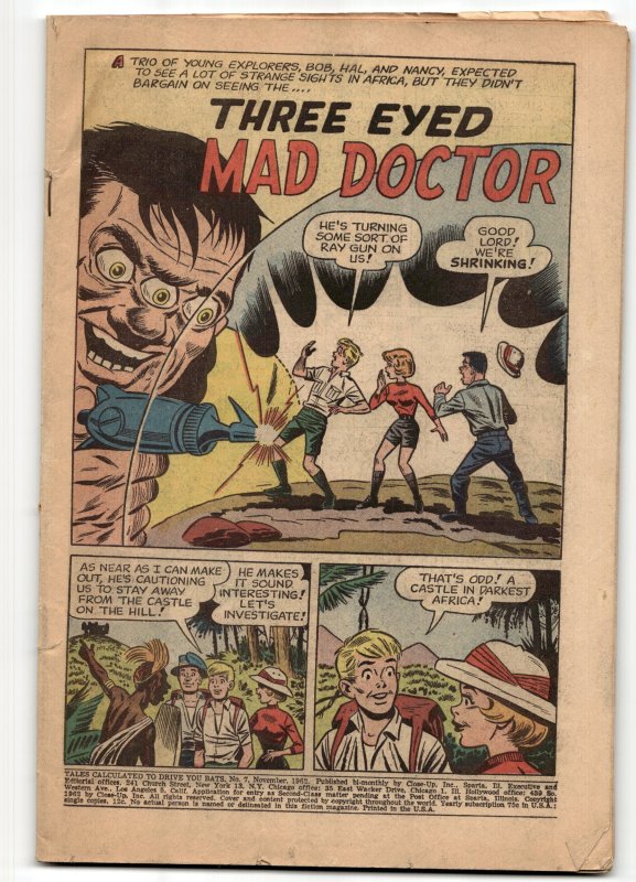 Tales Calculated to Drive You Bats #7 (Dell, 1962), raw, ungraded comic book — front cover