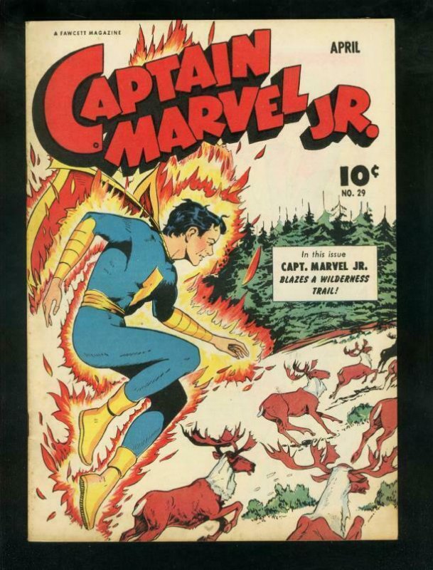 Captain Marvel Jr. #29-1945-Great Art-Fawcett-Rare-Gold VF (Fawcett Publications), raw comic book in VF condition — front cover