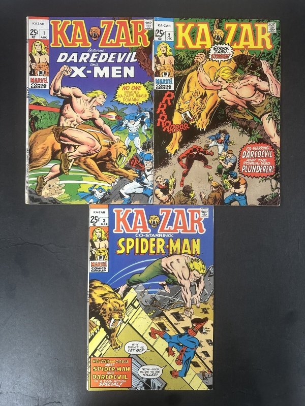 Ka-Zar (1970) #1-3 VF Complete Set (Marvel Comics, 1970), raw comic book in VF condition — front cover