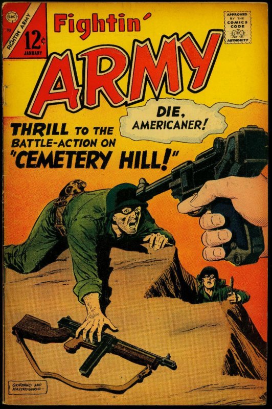 Fightin' Army #72 (Charlton Comics, 1967), raw comic book in VG condition — front cover