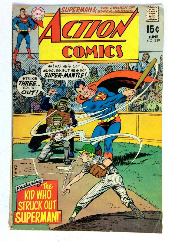Action Comics #389 (DC Comics, 1970), raw comic book in VG condition — front cover