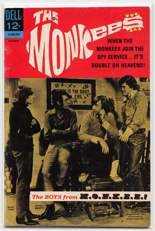 The Monkees #5 (Dell, 1967), raw, ungraded comic book — front cover
