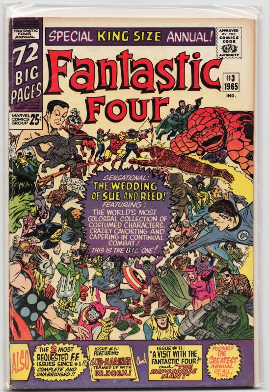 Fantastic Four Annual #3 (Marvel Comics, 1965), raw, ungraded comic book — front cover