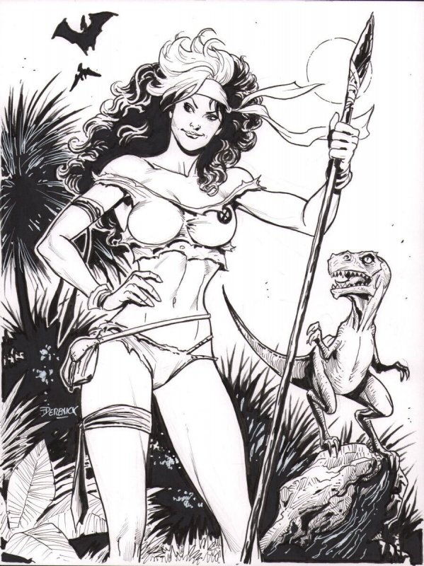 Savage Land Rogue Commission - Signed Art by Tom Derenick, raw, ungraded comic book — front cover