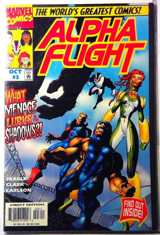 Alpha Flight 2nd Series #3 (Marvel Comics, 1997), raw, ungraded comic book — front cover