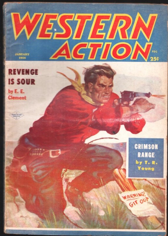 Western Action 1/1958-Sage Steele Story by Lon Williams-post Pulp era, raw, ungraded comic book — front cover