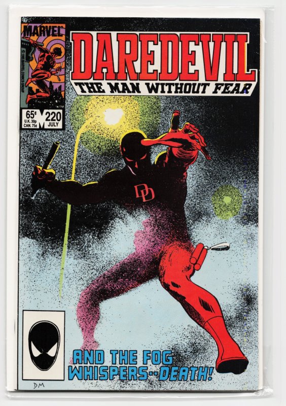 Daredevil #220 (Marvel Comics, 1985), raw, ungraded comic book — front cover