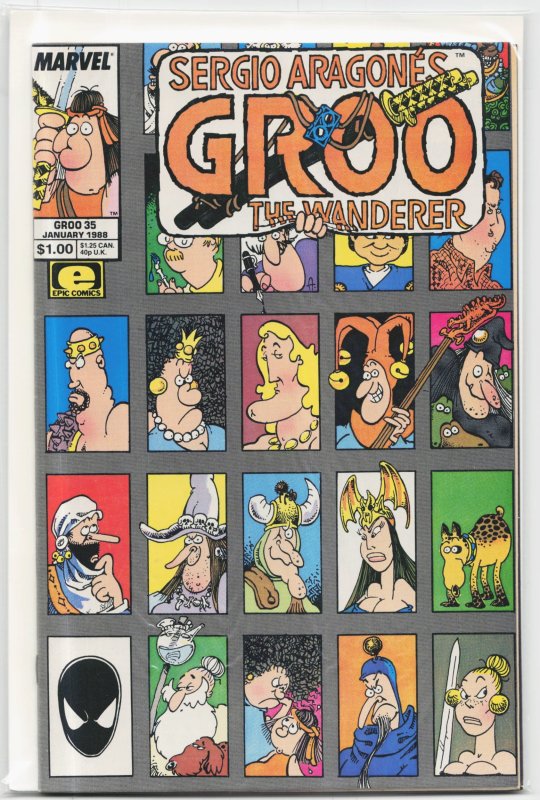 Sergio Aragonés Groo the Wanderer #35 (Marvel Comics, 1988), raw, ungraded comic book — front cover