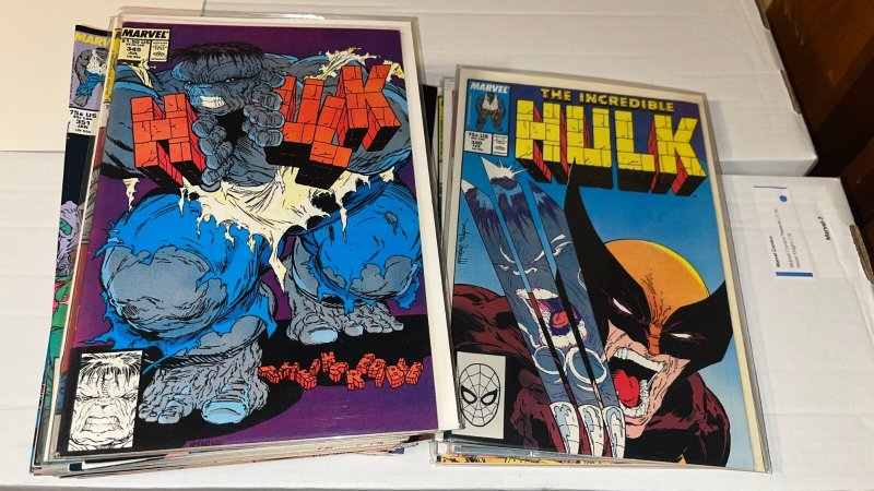 Huge Incredible Hulk Lot, Complete Run of Issues 234-474, Has 271 340 McFarlane, raw, ungraded comic book — front cover