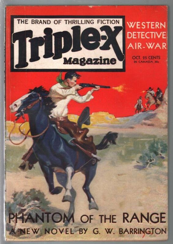 Triple-X Magazine 10/1930-Fawcett-George Rozen-J Allan Dunn-FR/G (Fawcett Publications, 1930), raw comic book in FR condition — front cover