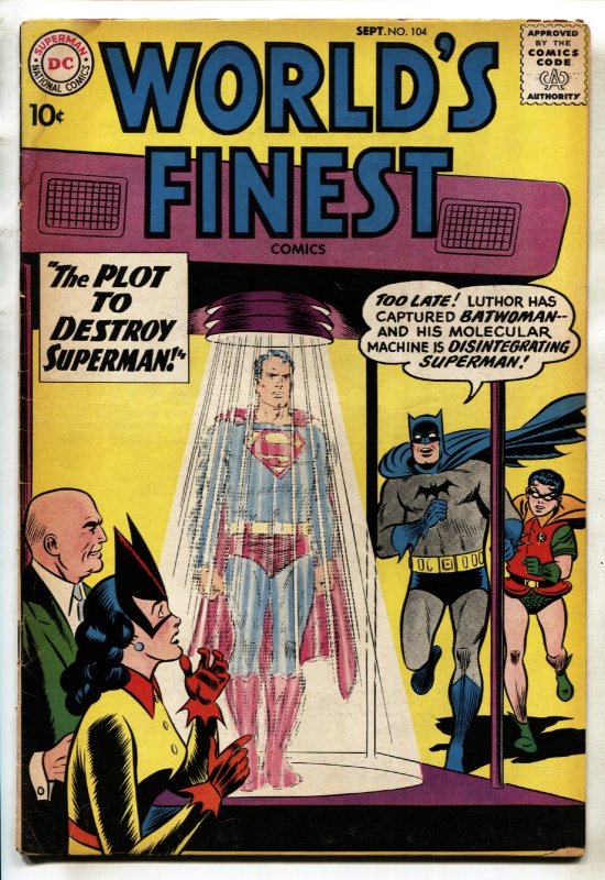 World's Finest #104 (DC Comics, 1959), raw, ungraded comic book — front cover