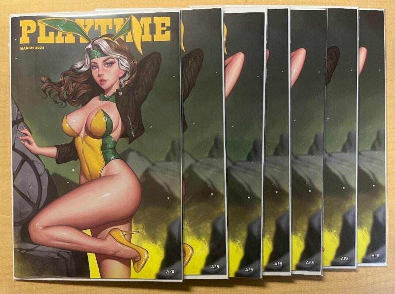 Playtime X-Men '97 Rouge Cosplay 7 Book AP Variant Cover Set Dravacus Goblin, raw, ungraded comic book — front cover
