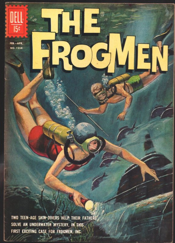 Frogmen-Four Color Comics #1258 (1962), raw, ungraded comic book — front cover