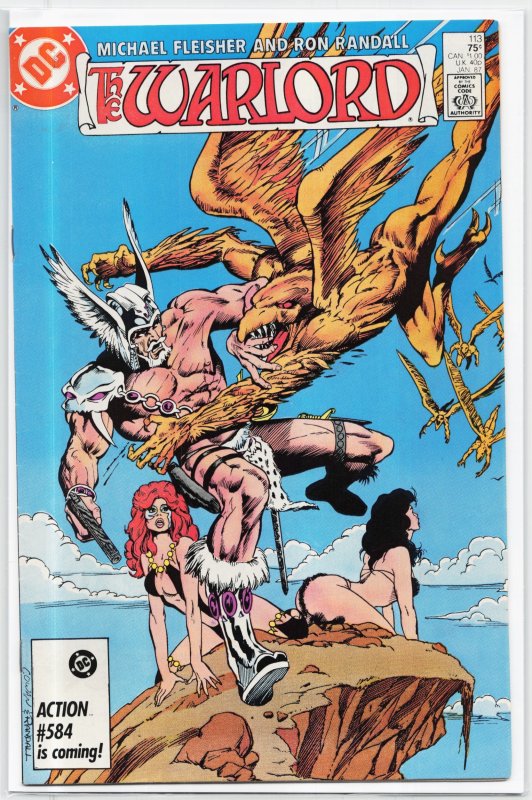 Warlord #113 (DC Comics, 1987), raw, ungraded comic book — front cover