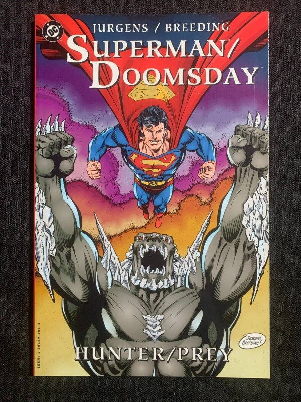 1995 Superman Doomsday Hunter Prey TPB SC VF 8.0 1st Printing DC Dan Jurgens (DC Comics, 1995), raw comic book in VF 8.0 condition — front cover