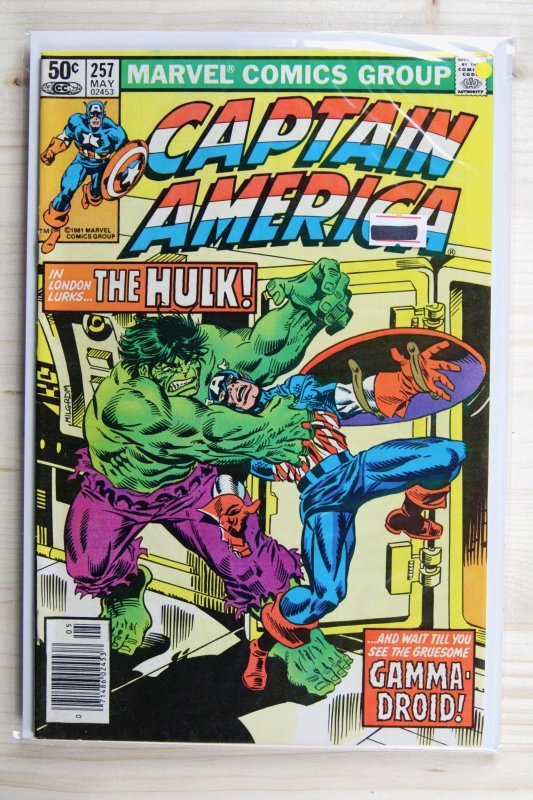 Captain America #257 (Marvel Comics, 1981), raw comic book in VF+ 8.5 condition — front cover