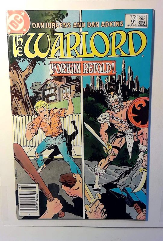 Warlord #91 (DC Comics, 1985), raw comic book in VF 8.0 condition — front cover