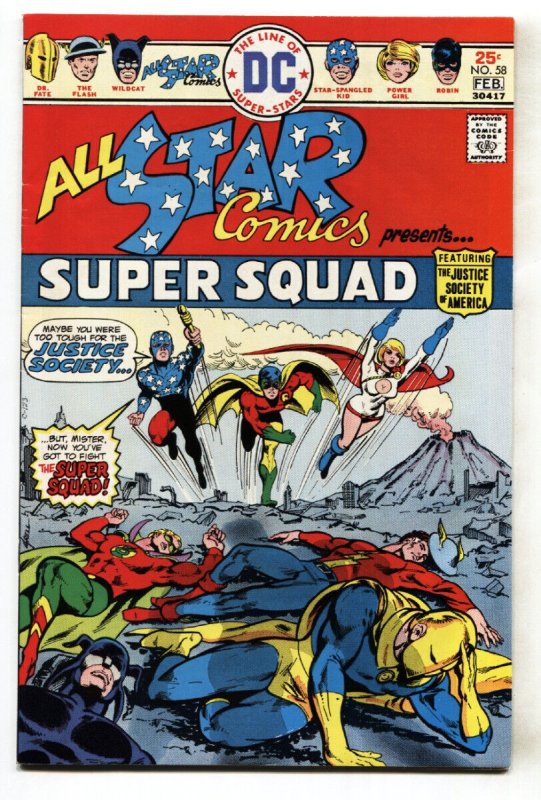 All-Star Comics #58 (DC Comics), raw comic book in VF condition — front cover