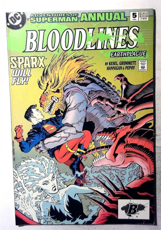 Adventures of Superman Annual #5 (DC Comics, 1993), raw, ungraded comic book — front cover