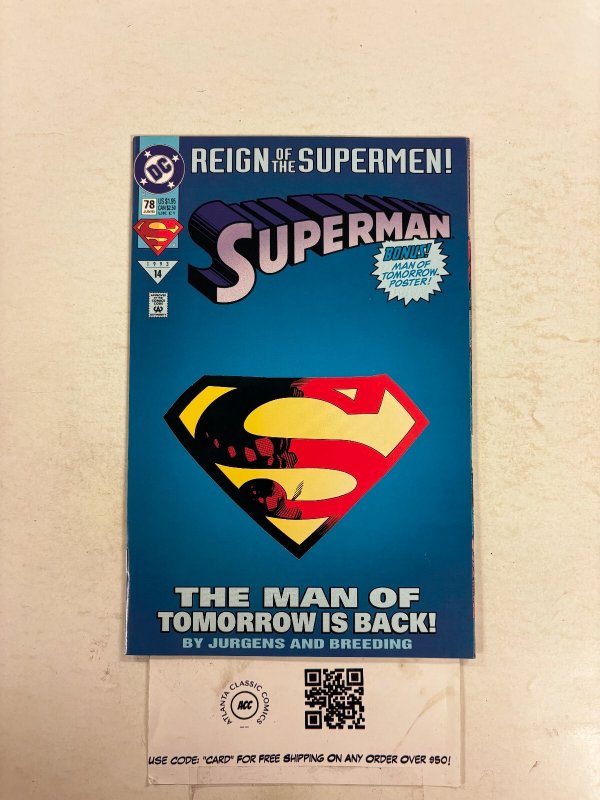 Superman #78 (DC Comics, 1993), raw comic book in NM condition — front cover