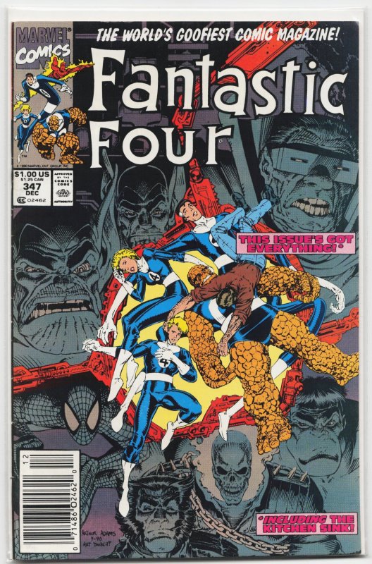 Fantastic Four #347 (Marvel Comics, 1990), raw, ungraded comic book — front cover