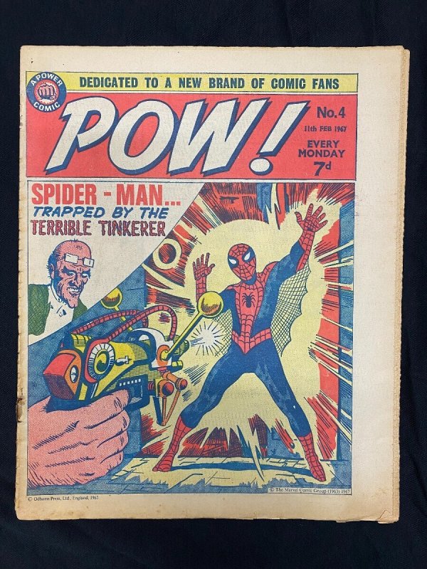 Pow! #4 (Odhams Press), raw comic book in VG condition — front cover