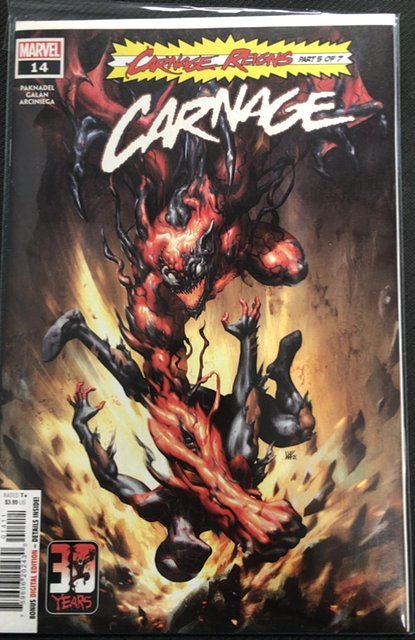 Carnage #14 (Marvel Comics, 2023), raw, ungraded comic book — front cover