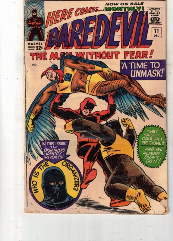 Daredevil #11 (Marvel Comics, 1965), raw comic book in VG+ condition — front cover