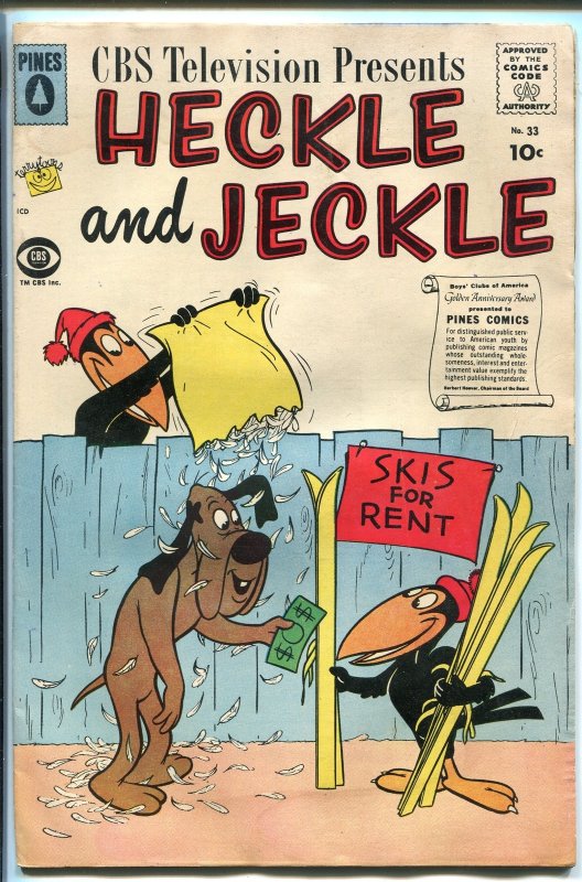 Heckle and Jeckle #33 (1959), raw, ungraded comic book — front cover