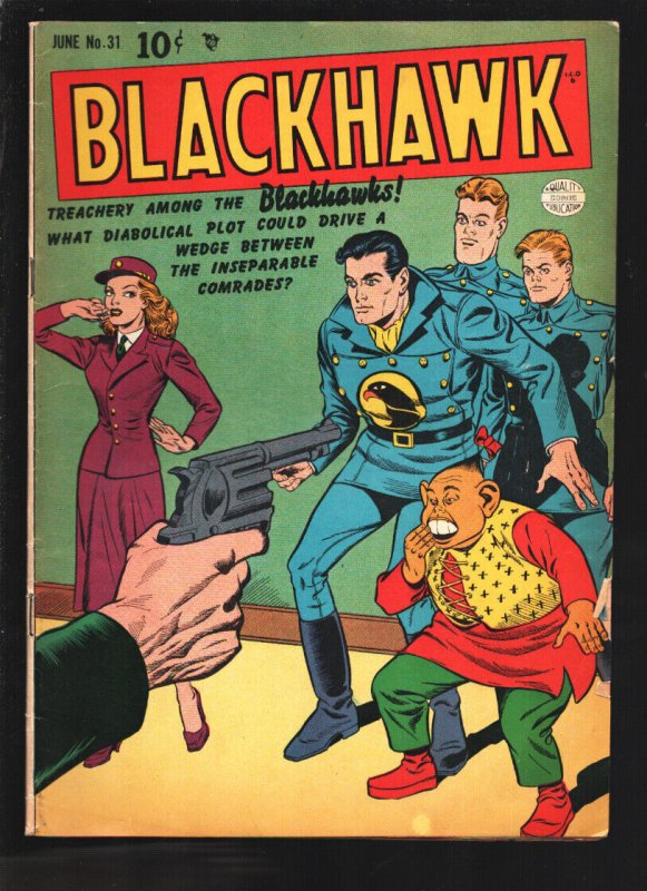 Blackhawk #31 (Quality Comics, 1950), raw, ungraded comic book — front cover