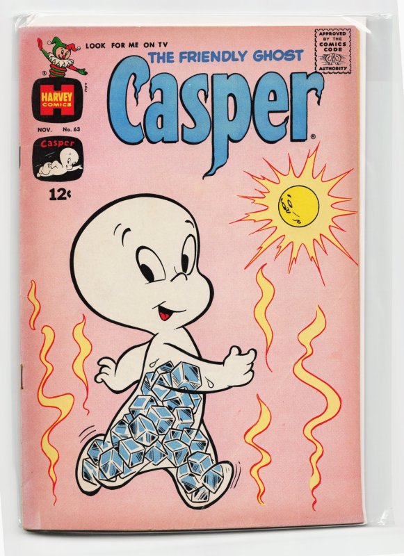 The Friendly Ghost Casper #63 (Harvey Comics, 1963), raw, ungraded comic book — front cover