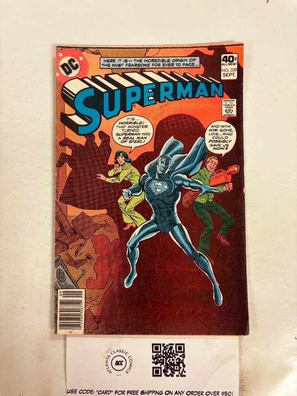Superman #339 (DC Comics), raw comic book in VG condition — front cover