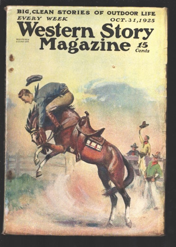 Western Story 10/31/1925-Vintage Cover by George Rozen-Max Brand-George Owen Bak, raw, ungraded comic book — front cover