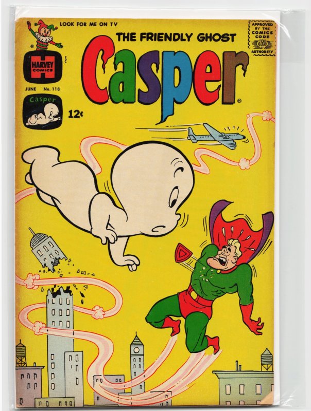 The Friendly Ghost Casper #118 (Harvey Comics, 1968), raw, ungraded comic book — front cover