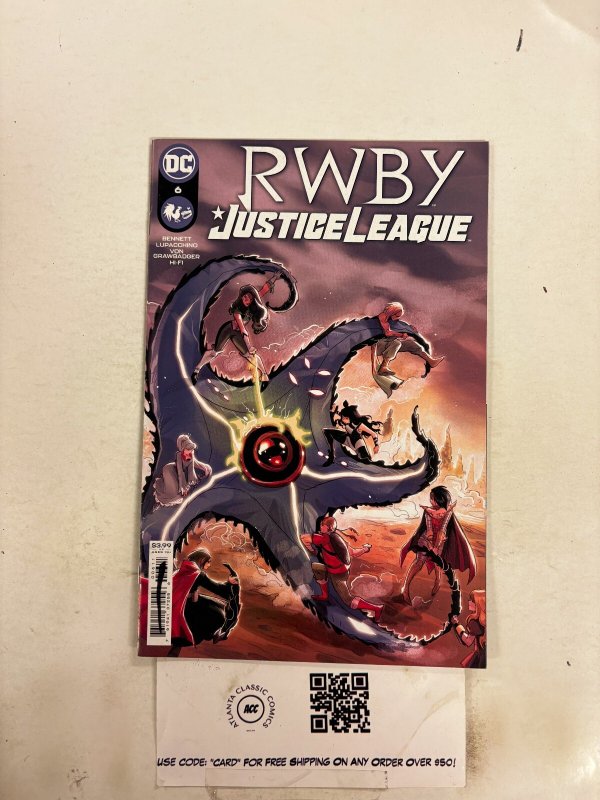 Rwby Justice League #6 (DC Comics, 2022), raw comic book in NM condition — front cover