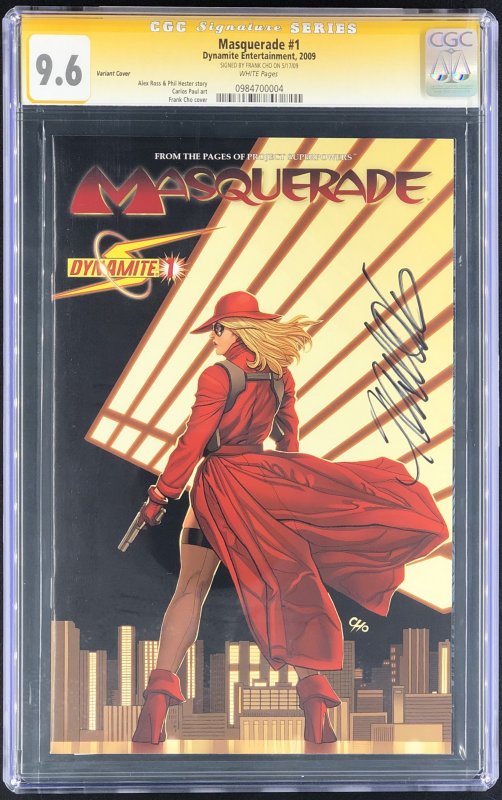 Masquerade #1 (2009), CGC 9.6 graded comic book, Signature Series label — front cover in its holder