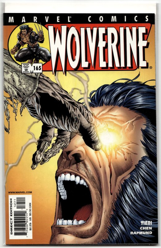Wolverine #165 (Marvel Comics, 2001), raw, ungraded comic book — front cover