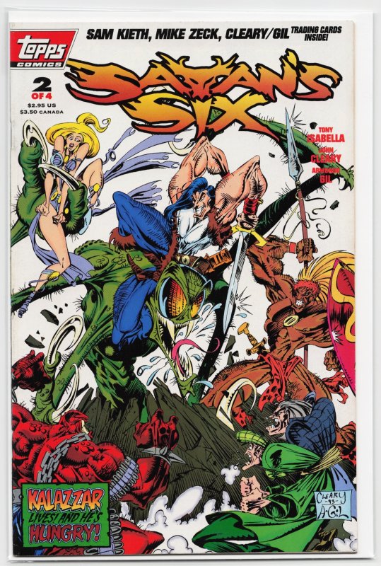 Satan's Six #2 (Topps Comics, 1993), raw, ungraded comic book — front cover