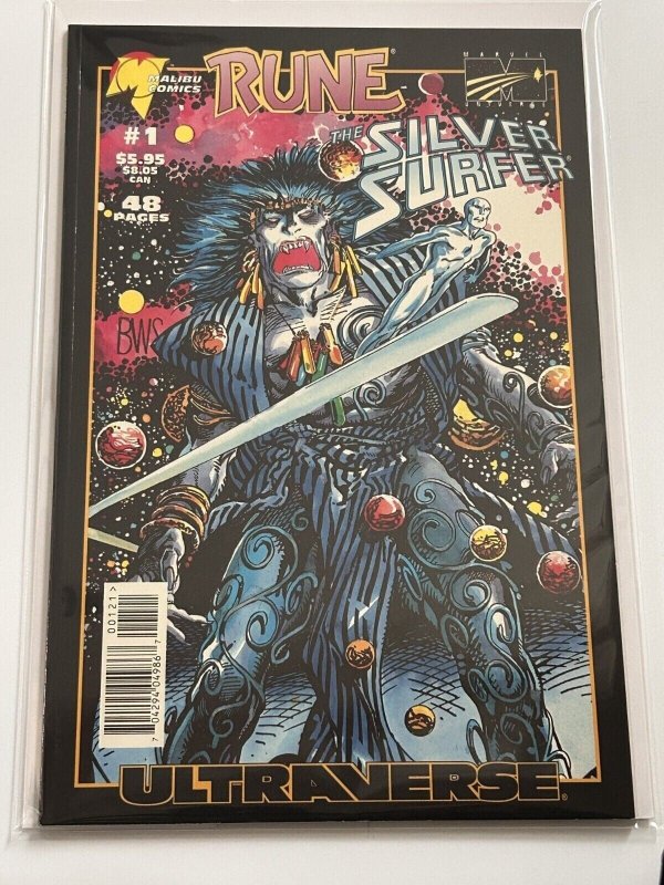 Rune / Silver Surfer #1 (Marvel Comics, 1995), raw comic book in VF/NM 9.0 condition — front cover